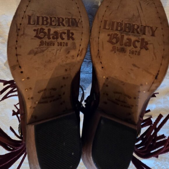 Women's Liberty Black Rojo Concho Fringe Peep Toe Booties - Picture 8 of 11